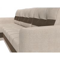Угловой диван Честер рогожка (бежевый/коричневый)  - Изображение 1